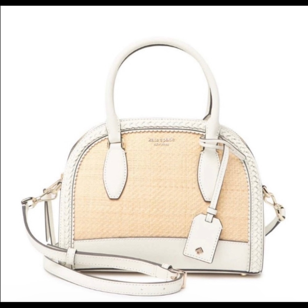 Reiley straw large dome satchel in bright white.  New with tags